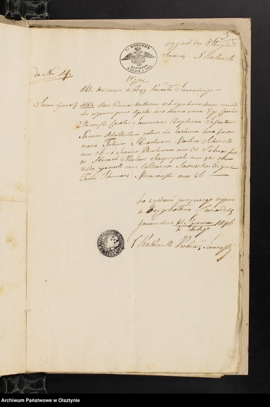 image.from.unit.number "Annexa z Parafij Janowieckieyz r[oku] 1846"