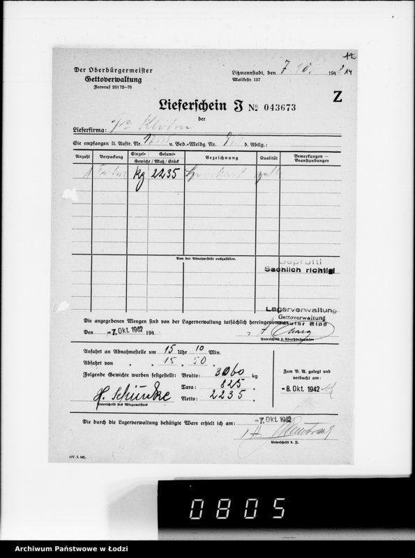 image.from.unit.number "Lebensmitteleinkauf. Aufträge, [Lieferscheinen und Rechnungen] 17526-17545. [Zamówienia i dostawa ziemiopłodów do Getta]"