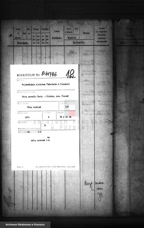 Obraz 1 z jednostki "Liber baptisatorum"