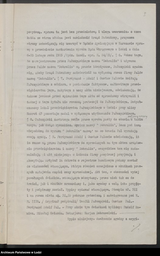 Obraz 11 z jednostki "Dabralin – właściciel Teofil Pałczyński – wyrób i sprzedaż pasty do obuwia"