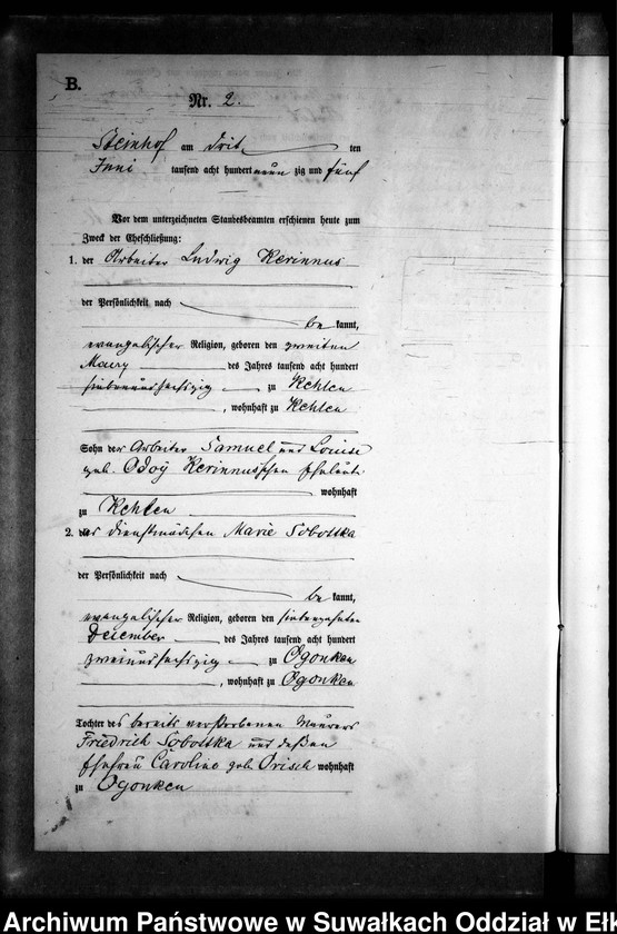 image.from.unit.number "Heiraths-Neben-Register des Preussischen Standes-Amtes Gr. Strengeln Kreis Angerburg"