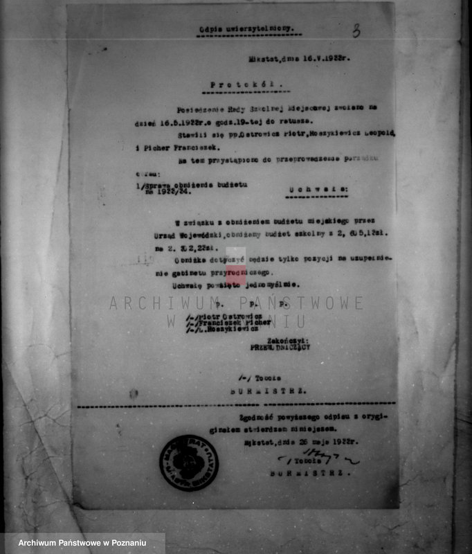 Obraz 7 z jednostki "/Sprawy budżetowe miasta Mikstatu/"