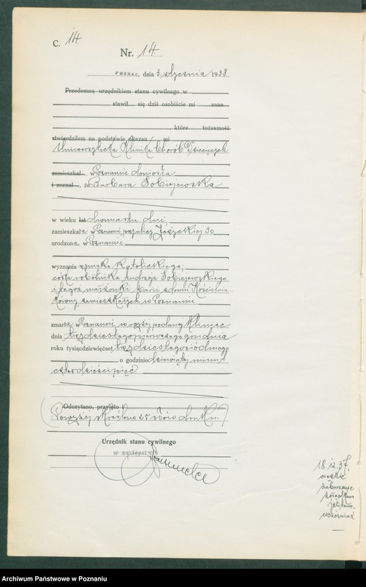 Obraz 16 z jednostki "Księga miejscowa zgonów tom I [Rejestr główny zgonów]"