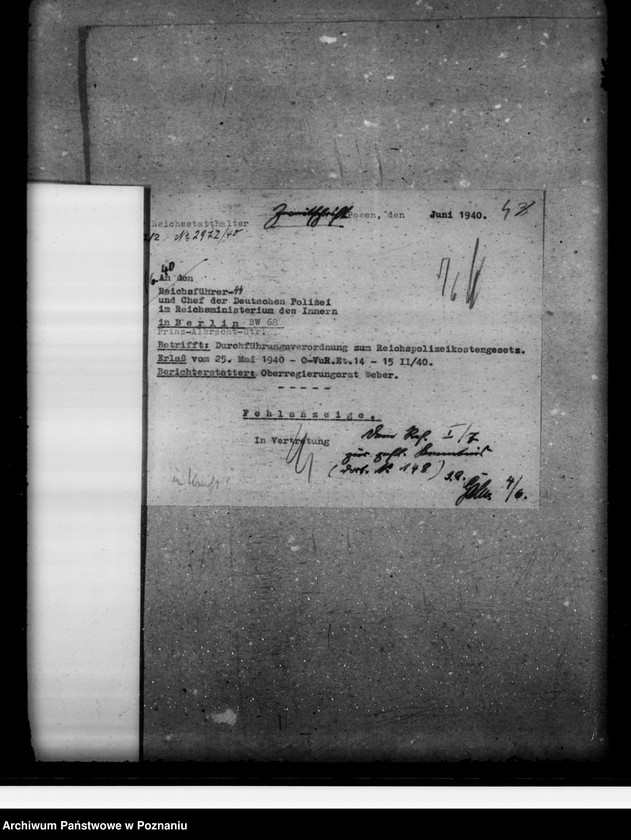 Obraz 8 z jednostki "Einführung des Reichspolizseikostengesetzes"