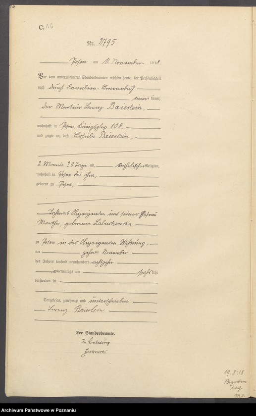 Obraz 18 z jednostki "Księga miejscowa zgonów tom VII [Rejestr główny zgonów]"