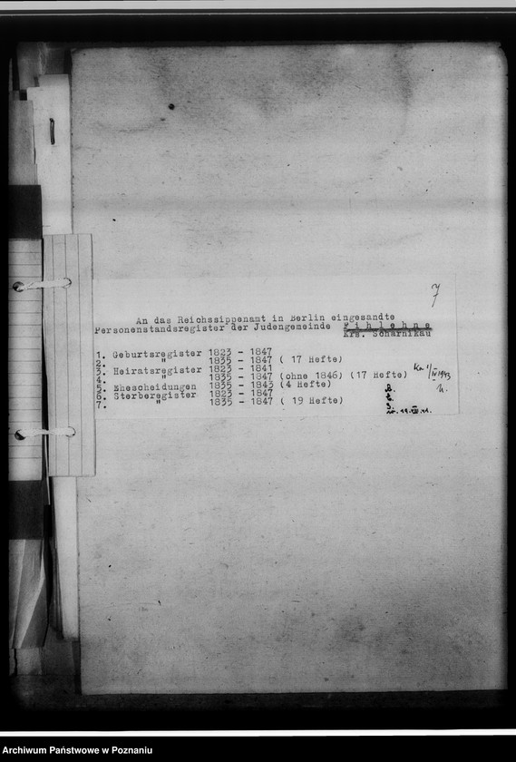 Obraz 11 z jednostki "Personenstandsregister der Judengemeinde /[owiaty: czarnkowski, obornicki, szamotulski]"