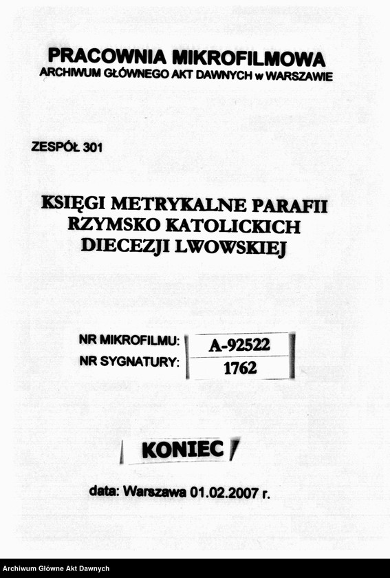 image.from.unit.number "Parafia: Koropiec. Dekanat: Buczacz. Kopie z ksiąg metrykalnych ur., śl., zg. dla całej parafii (miasto Koropiec i wsie)."