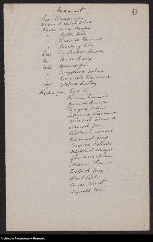 Obraz 15 z jednostki "[Spis urzędników magistratów i członków rad miejskich województwa pomorskiego]"