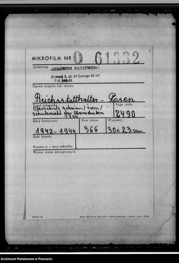 image.from.unit.number "Oberschule Schrimm (Śrem) Schülerzahl der Oberschulen 1944"