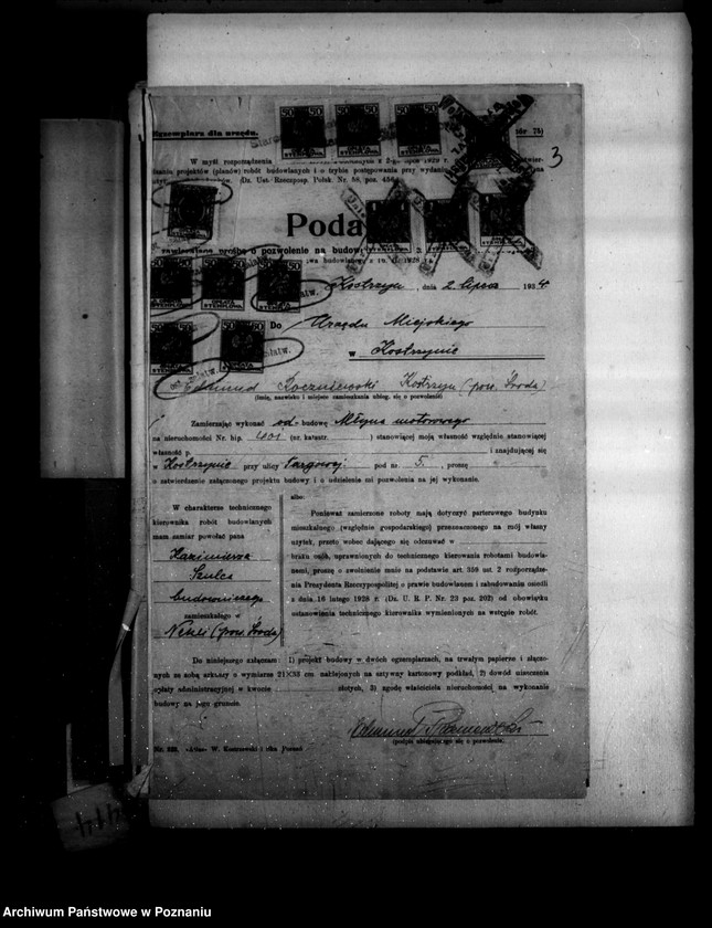 image.from.unit.number "Zatwierdzenie zakładu przemysłowego /młyna motorowego/ E. Raczniewskiego w Kostrzynie powiat średzki"