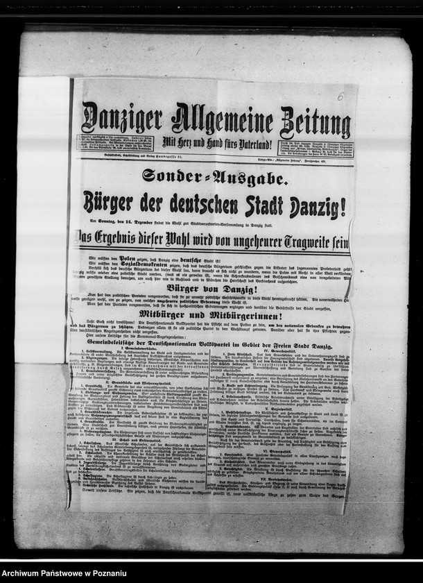 Obraz 11 z jednostki "Sprawa granic niepodległej Polski [wycinki prasowe z gazety "Danziger Allgemeine Zeitung"]"