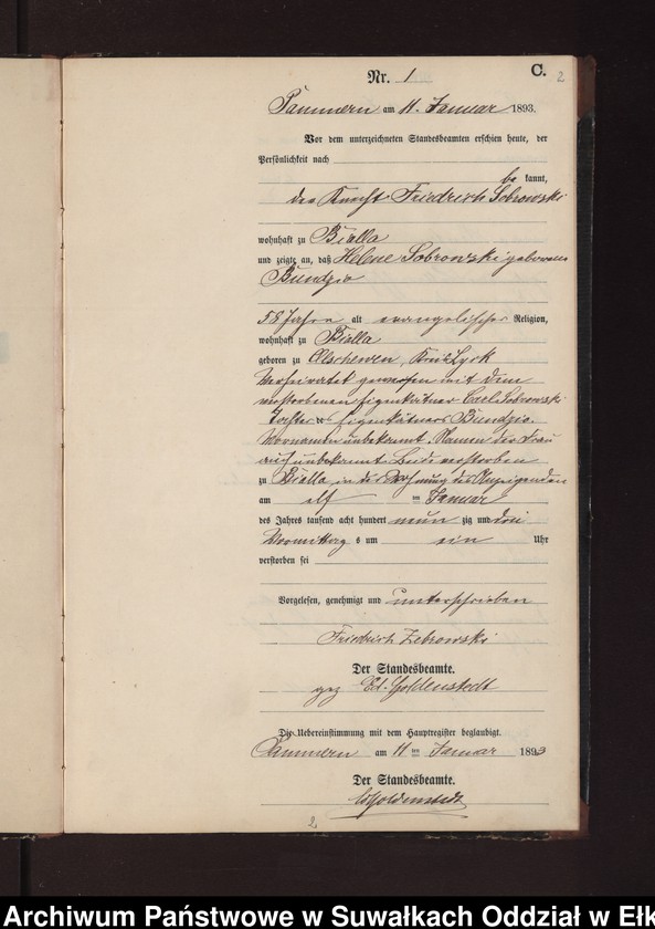 image.from.unit.number "Sterbe-Neben-Register des Preussischen Standes-Amtes Neuhoff Kreis Loetzen"