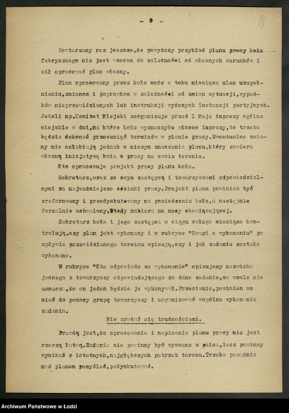 Obraz 9 z jednostki "Instrukcje Wydziału Organizacyjnego Komitetu Centralnego Polskiej Partii Robotniczej"