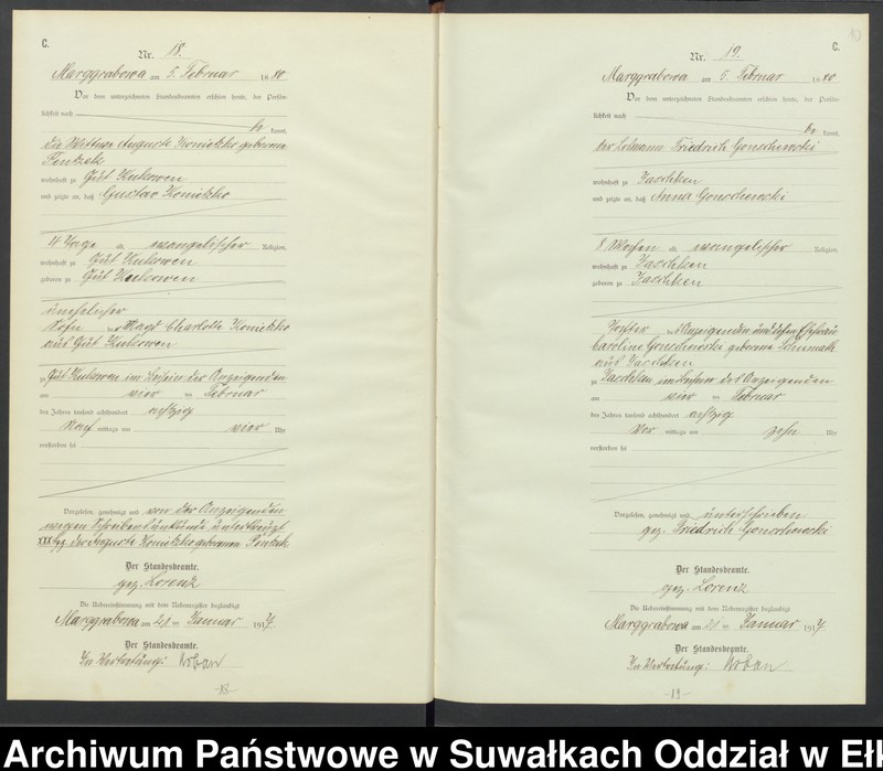 image.from.unit.number "C1.Sterbe-Register (Haupt-Register)Standesamt Marggrabowa Landbezirk vol. I No.1 bis 205"