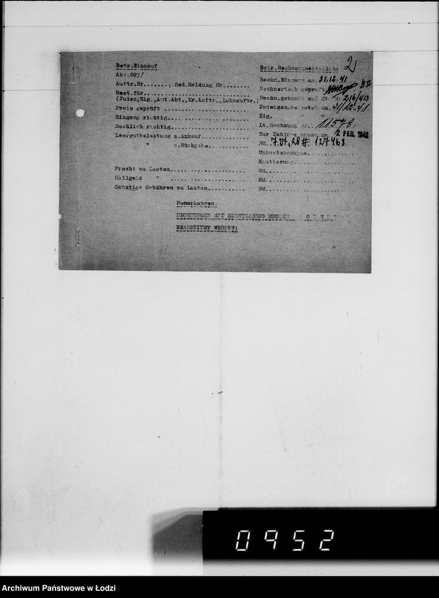 Obraz 6 z jednostki "T. [rachunki za dostawy towarów dla Getta]"