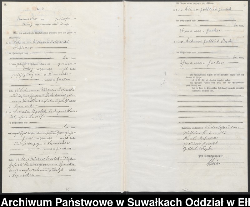 image.from.unit.number "Heirats-Haupt-Register des Königlichen Preussischen Standes-Amtes Kumilsko Kreis Johannisburg"