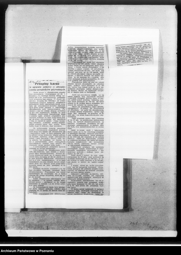 Obraz 11 z jednostki "Ubezpieczenia i renty po zabitych na wojnie [Wycinki prasowe]"