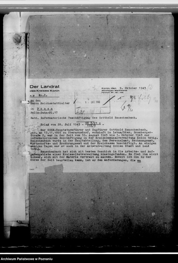 Obraz 16 z jednostki "Rauschenbach, Gotthold - komisarz obwodowy"