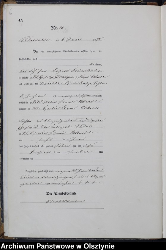 image.from.unit.number "Sterbe-Haupt-Register Tom I,Nr 75 - 140"