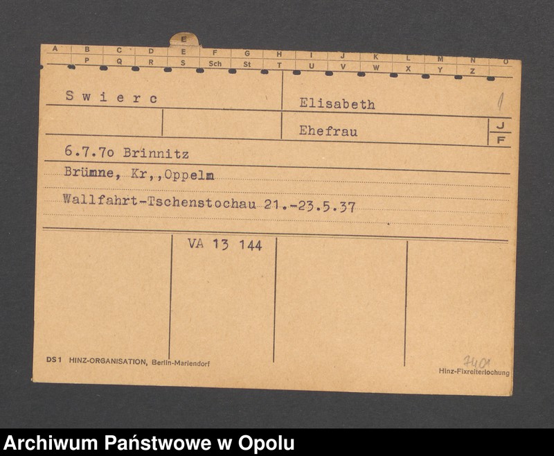 Obraz 3 z jednostki "[Swierc Elisabeth, ur. 6.07.1870 r. Brinnitz]"