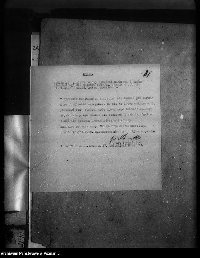 image.from.unit.number "Zatwierdzenie zakładu przemysłowego /wytwórni dachówek/ Firmy Kędziora na Ratajach"