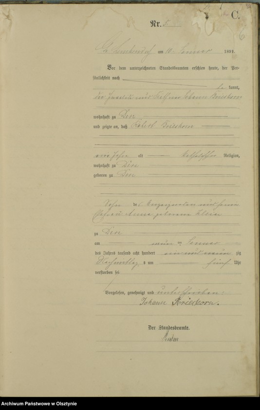 image.from.unit.number "Sterbe-Haupt-Register Nr 1 - 47"