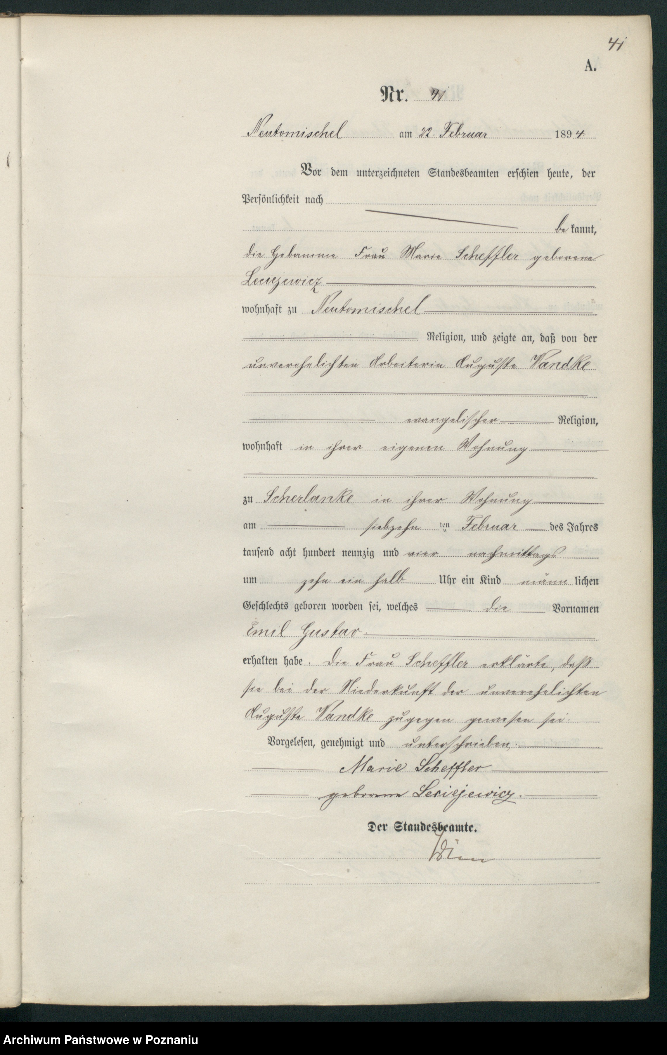 Skan z jednostki: Księga urodzeń