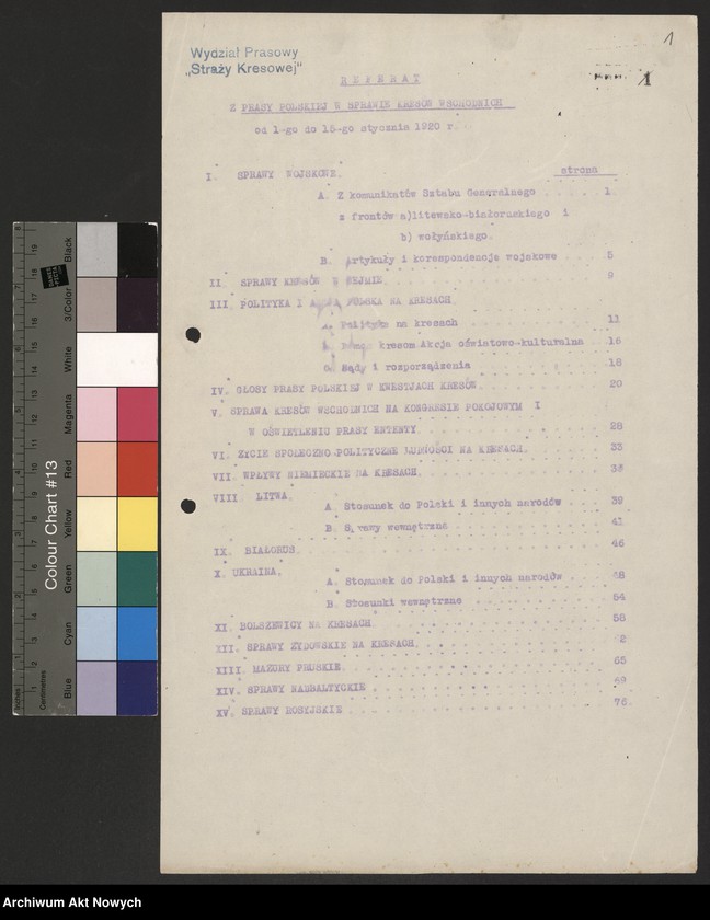 image.from.unit.number "Raporty z prasy polskiej w spr. Kresów Polskich dwutygodniowe. T. I"