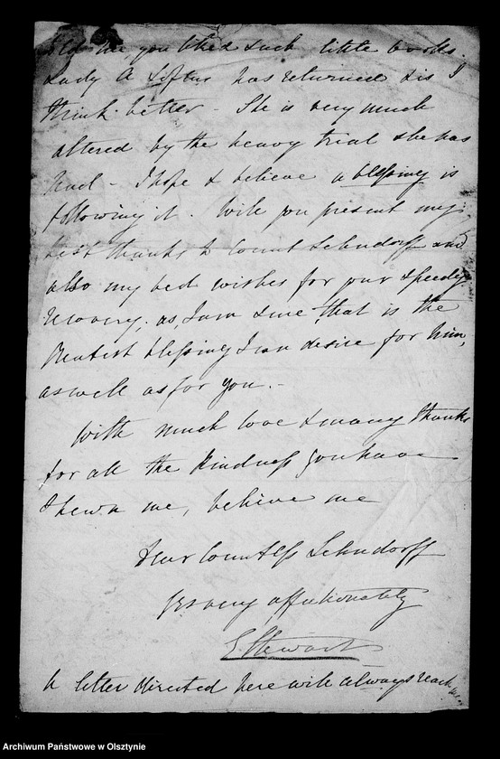 image.from.unit.number "/E. Stewart, Mary Stebush, Laura Francis, May A. Szkes, R. Kossentyn, Florence Grenfell R. H. Saylor u. a. an Anna Gfin Lehndorff u. an Hahn Kuchelmiss/"