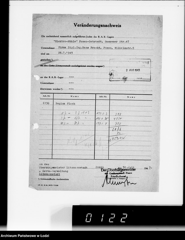 Obraz 7 z jednostki "Sonderkonto 12300. Arbeitsamt Posen Judenlager des Oberbürgermeisters von Posen"