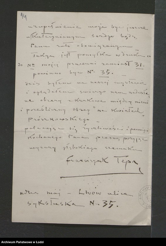 image.from.unit.number "[Akta dotyczące Juliusza Kossaka i jego działalności w "Kole Artystyczno - Literackim"]"