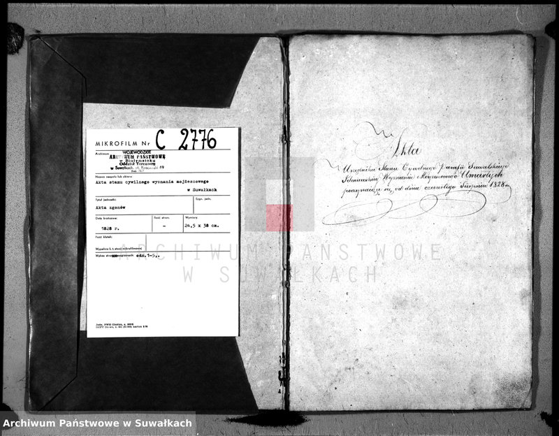 image.from.unit.number "Duplicat Akta Urzędnika Stanu Cwilnego Parafii Suwalskiey Wyznania Moyżeszowego Umarłych 1828 r."
