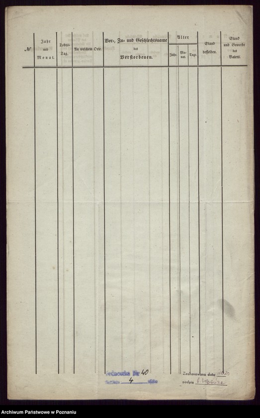 Obraz 5 z jednostki "Duplikat des Todtenregisters"