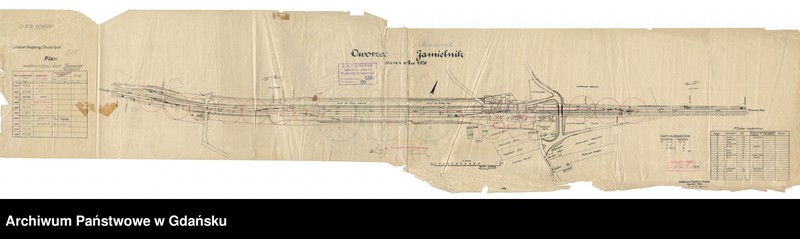 image.from.unit.number "D.K.P. Gdańsk. Oddzial Drogowy Grudziądz. Plan ewidencyjny stacji Jamielnik. Dworzec Jamielnik stan z roku 1926"