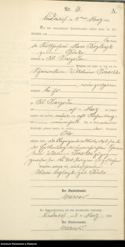 image.from.unit.number "Geburts-Neben-Register Nr 1 - 24 /Fragment księgi/"