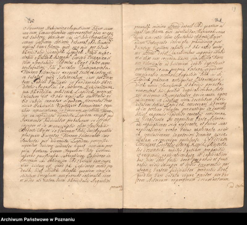 Obraz 19 z jednostki "Liber actorum officii consularis civitatis Posnaniae.  Protocollum anni 1738, tum 1739 et 1740."