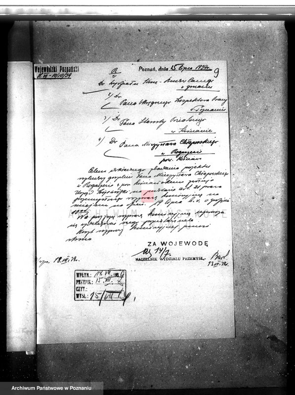 Obraz 13 z jednostki "/Zatwierdzenie budowy i urządzenia gorzelni rolniczej Chłapowskiego w Rogaczewie pow. Kościan/"