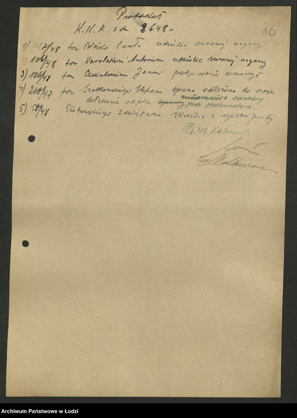 Obraz 17 z jednostki "Protokoły posiedzeń [Wojewódzkiej Komisji Kontroli Partyjnej wraz załącznikami]"