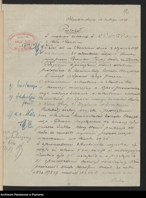 Obraz 14 z jednostki "Kaczlin, powiat Międzychód akta koła."