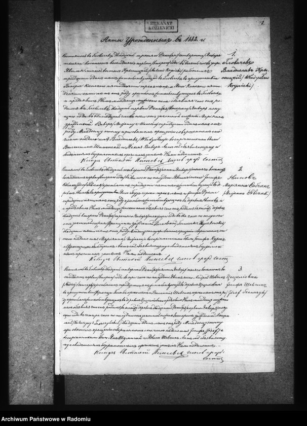 image.from.unit.number "Akty ob urodivših, brakosočetavšihsâ i umerših v Glovačovskom prihode za 1882 god"