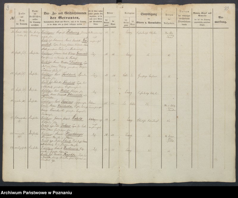 Obraz 9 z jednostki "Duplikat des Trauungs, Tauf und Begraebnissregister"
