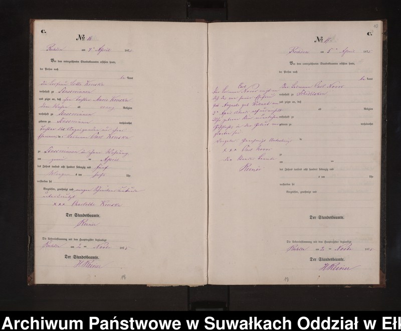 image.from.unit.number "Sterbe-Neben-Register des Preussischen Standes-Amtes Stasschwinnen Kreis Loetzen"