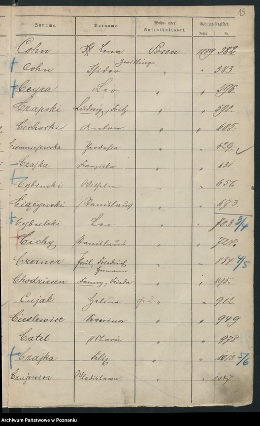 Obraz 18 z jednostki "Spis alfabetyczny urodzeń"