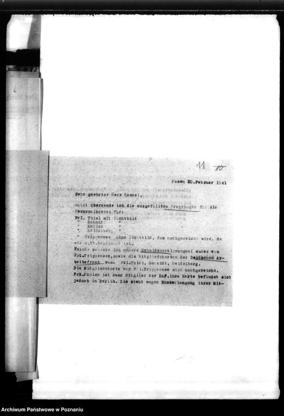 Obraz 15 z jednostki "Schriftwechsel mit der Reichsstalshalterei betr. die Gefolgschaftsmitglieder der Gräberzentrale"