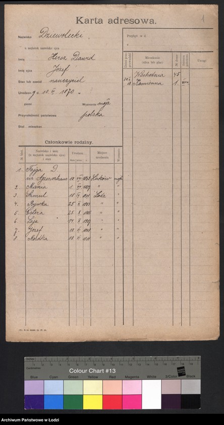 Obraz 3 z jednostki "[Spis ludności Łodzi] Dziewolecki - Dzwonkowski"