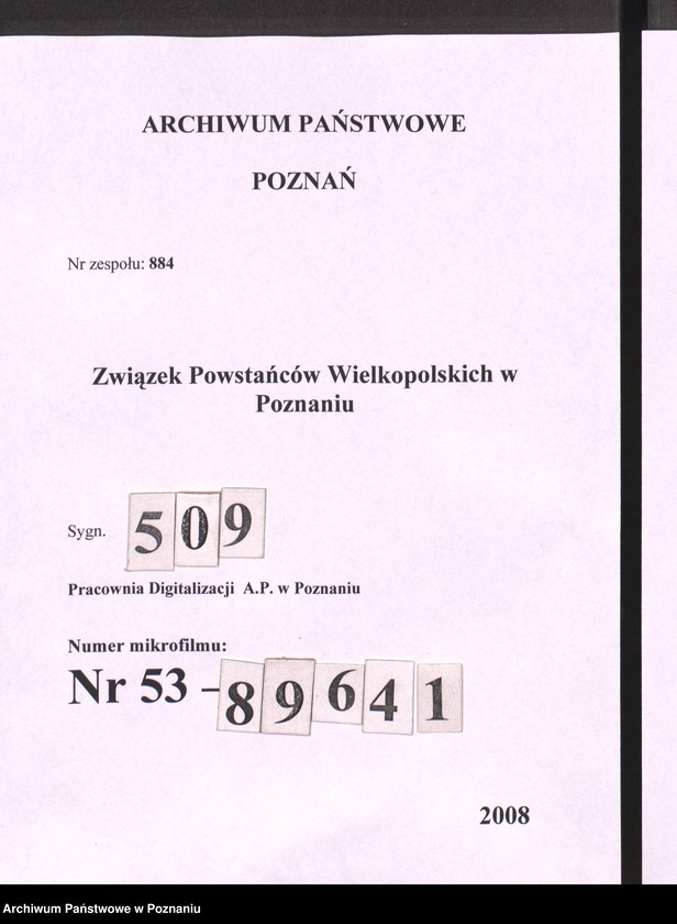 Obraz 1 z jednostki "Dowództwo Główne w Poznaniu."