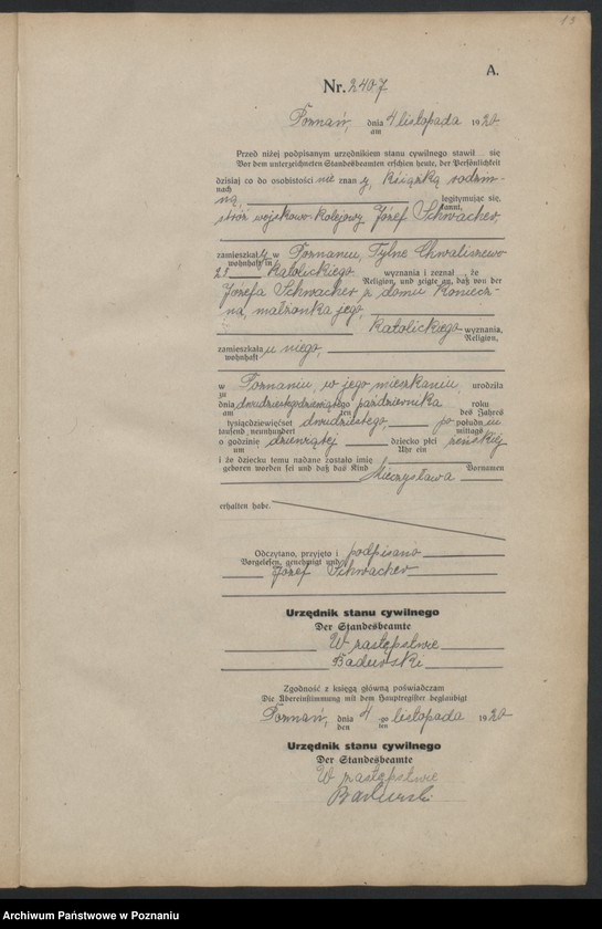 Obraz 15 z jednostki "Księga urodzeń odpis tom VII [Rejestr poboczny urodzeń]"