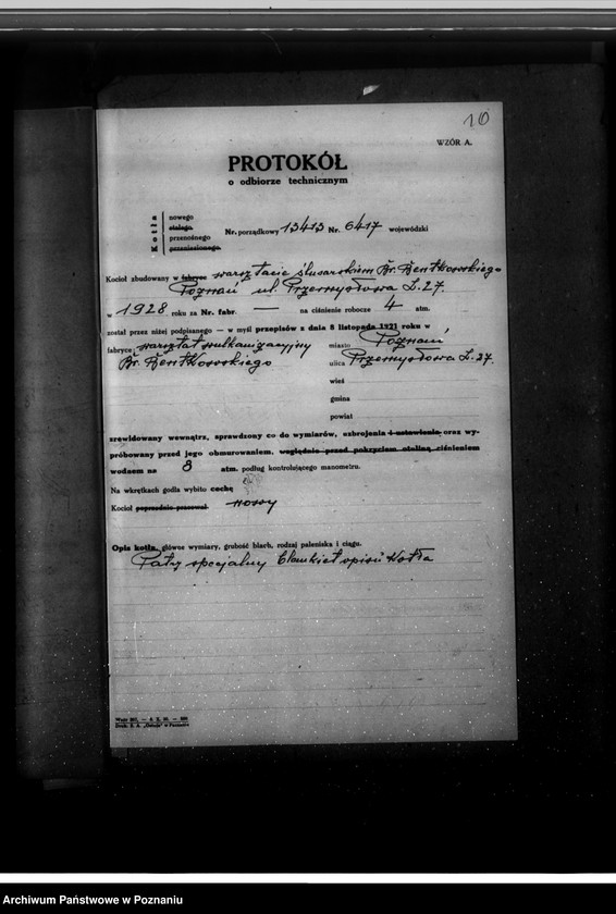 Obraz 14 z jednostki "Kocioł wulkanizacyjny Poznań ul. Przemysłowa 27 nr woj. 6417"