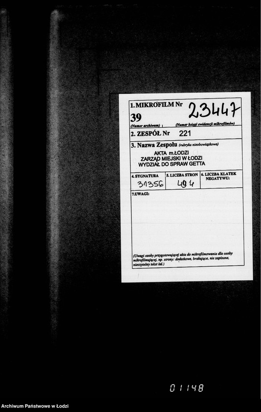 Obraz 2 z jednostki "[Dzienne, tygodniowe i miesięczne sprawozdania Gminy Żydowskiej w Getcie Łódzkim]"