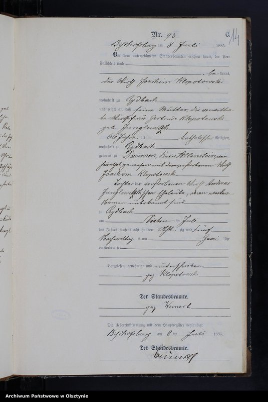 image.from.unit.number "Sterbe-Neben-Register Tom II,Nr 81 - 180"